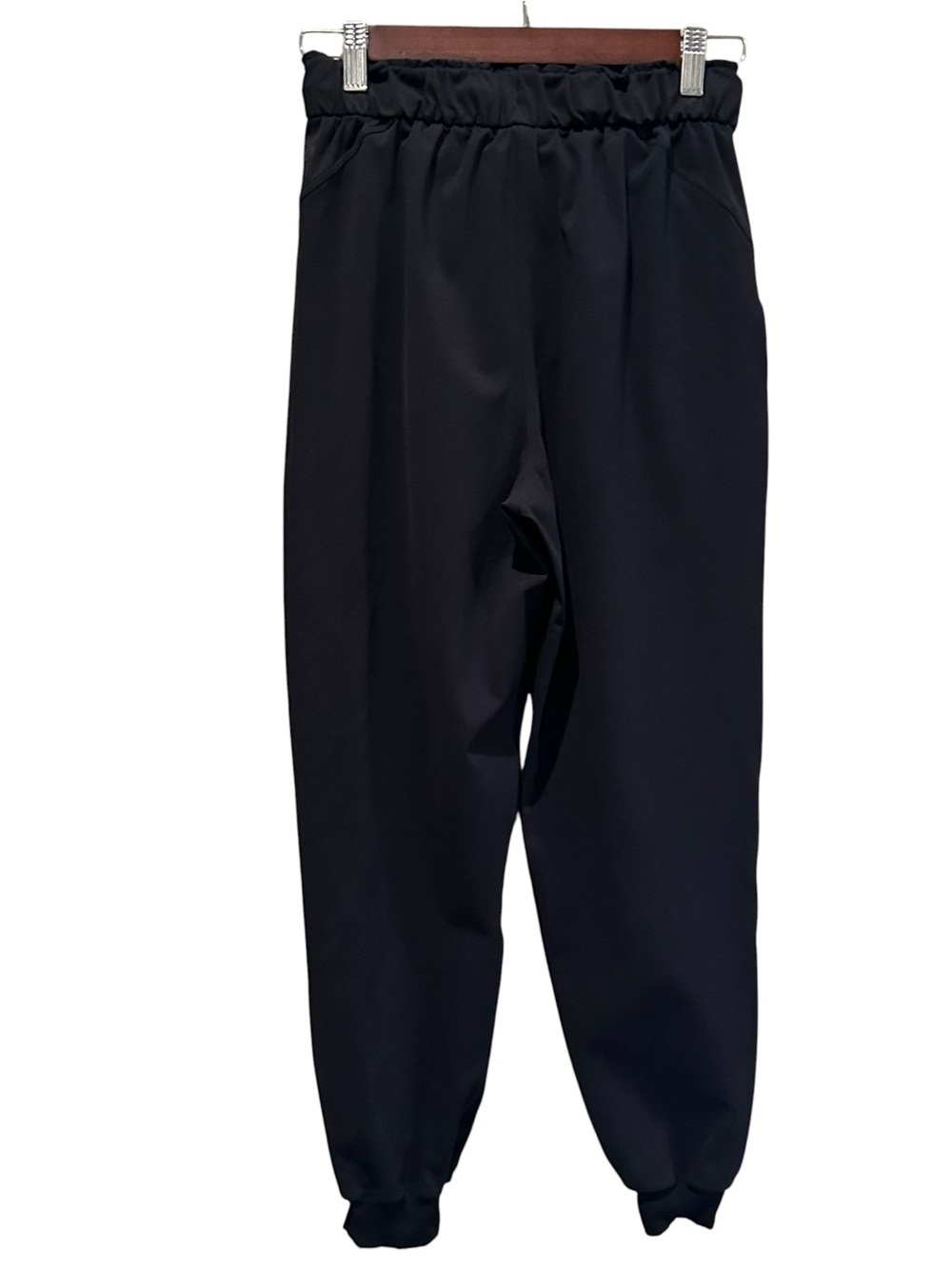 Lululemon Stretch High Rise Black Joggers Drawstring Waist Women's Pants Size 4 - Picture 5 of 8